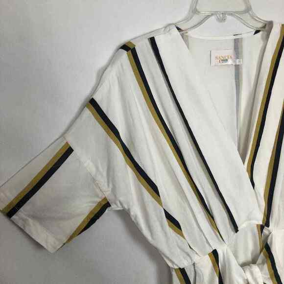 Sancia Anika Linen Blend Striped Midi Dress Size Small - Picture 6 of 16